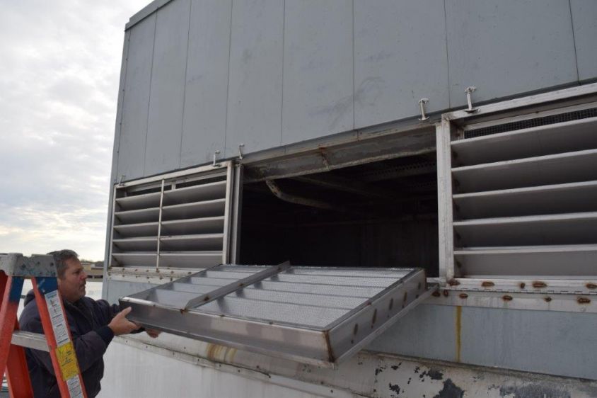 jarrell employee performing fall hvac maintenance