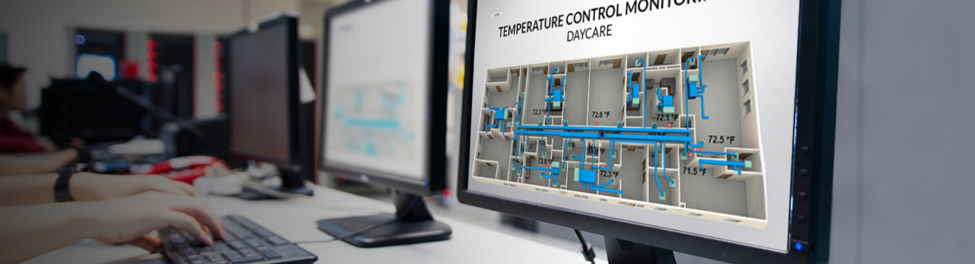 Monitor Showing Temperature Control Monitoring Software